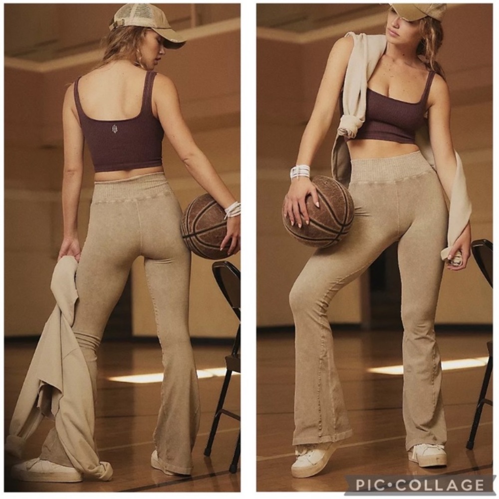 Free People Tan Flare Leggings